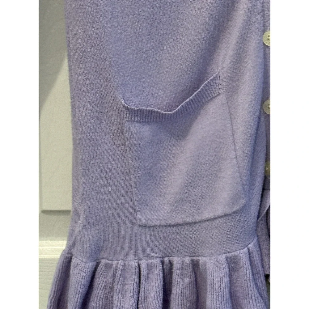 Ralph Lauren Light Purple Cardigan Girls XL 16 Ruffle HemGirly Preppy Spring